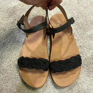 Link Comfort Girls Sandals Buckle Slingback‎ Shimmer Size 4